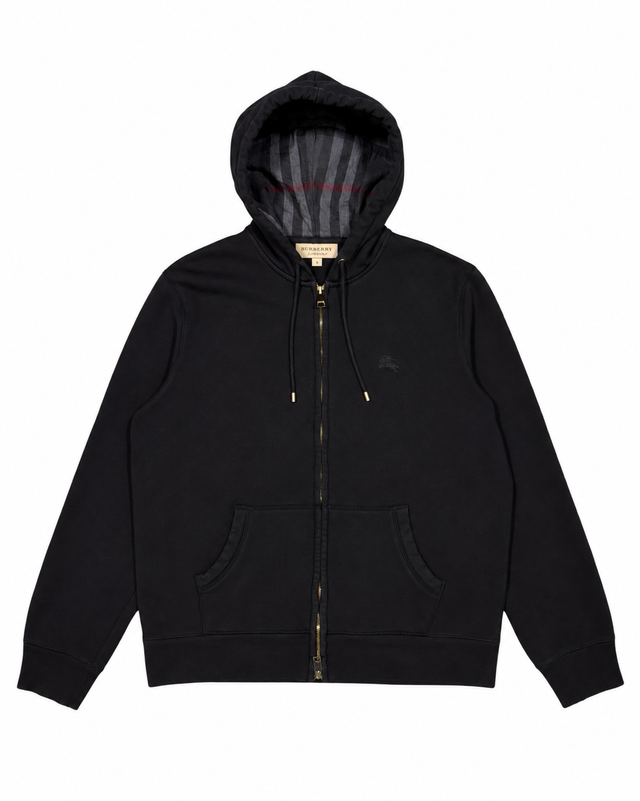 BURBERRY CHECK ZIP-UP HOODIE