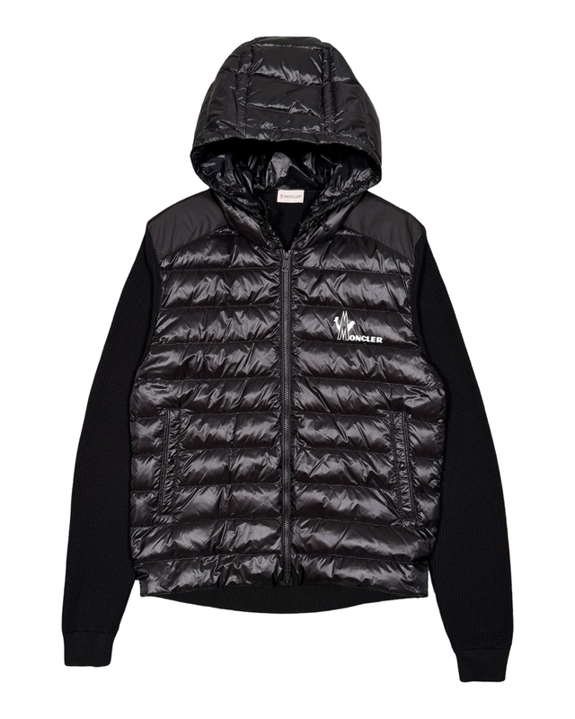 MONCLER LOGO HOODED CARDIGAN