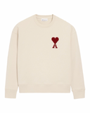 AMI PARIS AMI DE COEUR ZIGZAG EMBROIDERED COLLEGE
