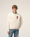 AMI PARIS AMI DE COEUR ZIGZAG EMBROIDERED COLLEGE