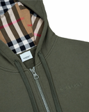 BURBERRY CHECK ZIP-UP HOODIE