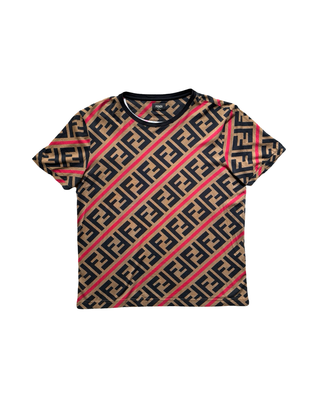 T-shirt with a patterned design on a white background