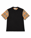 BURBERRY CHECK SLEEVE T-SHIRT