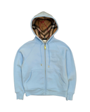 BURBERRY CHECK ZIP-UP HOODIE