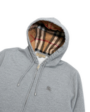 BURBERRY CHECK ZIP-UP HOODIE