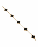 VAN CLEEF & ARPELS ALHAMBRA 18k 5MOTIFS ONYX GOLD BRACELET