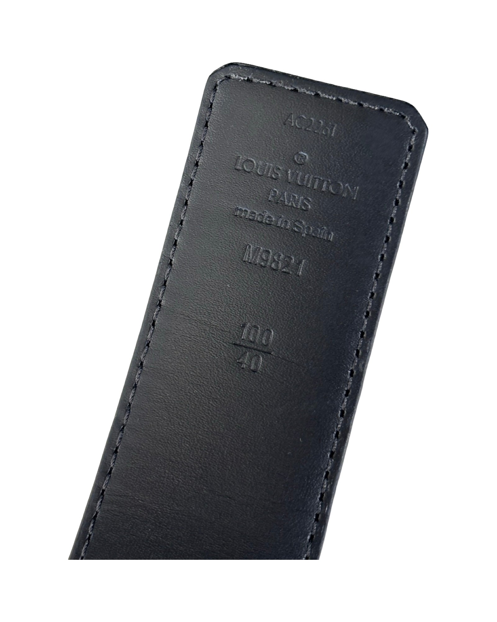 LOUIS VUITTON ブラック ベルト 100/40 LOUIS VUITTON Monogram Eclipse LV Initials Belt Black Size