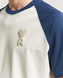 AMI PARIS AMI DE COEUR KNITTED PATCH T-SHIRT