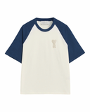 AMI PARIS AMI DE COEUR KNITTED PATCH T-SHIRT