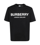 Black Burberry t-shirt with white text on a white background