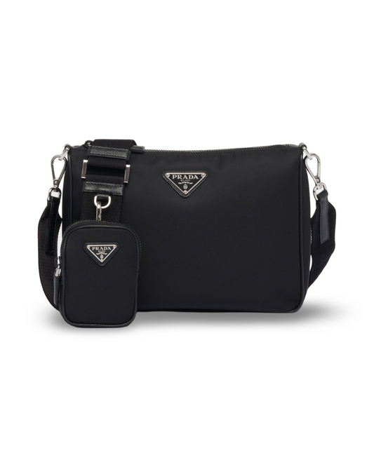 PRADA NYLON / SAFFIANO LEATHER SHOULDER BAG