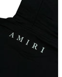 DRIPNORD black cotton Amiri MA Bar Hoodie with white logo detail.