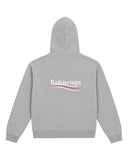 DRIPNORD grey cotton Balenciaga campaign hoodie with logo print on back. Size S.