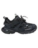 DRIPNORD black Balenciaga Track trainers with mesh and leather panels, logo detail, and chunky sole.