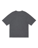 DRIPNORD charcoal grey oversized t-shirt with cracked logo detail. Size M fits L.