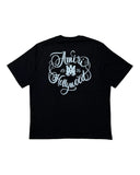 DRIPNORD black cotton t-shirt with Amiri Hollywood graphic print on back, size XL.