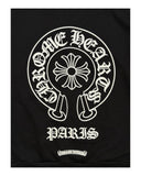 DRIPNORD black cotton hoodie with white Chrome Hearts logo and Paris text. Size M fits L.