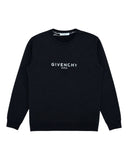 DRIPNORD black cotton Givenchy Paris sweatshirt with a cracked logo detail and crew neck.