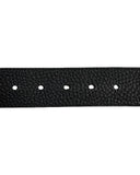 DRIPNORD black textured leather 40mm belt with multiple holes for adjustable sizing.