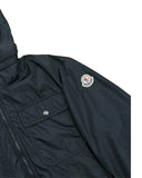 DRIPNORD black Moncler windbreaker jacket with hood and chest pocket. Size M.