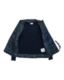 DRIPNORD black Moncler women's cardigan, size M, with quilted outer shell and ruffled hem.