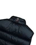 DRIPNORD black puffer vest with signature Parajumpers logo patch on the collar.