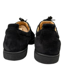 DRIPNORD black suede Christian Louboutin Junior Spikes sneakers with red soles, size 43.