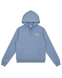 DRIPNORD blue cotton DIOR CD ICON HOODIE with embroidered logo on chest and front pocket.
