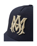 DRIPNORD blue baseball cap with embroidered MA logo in beige. Adjustable, one size.