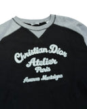 DRIPNORD Christian Dior Atelier Paris Avenue Montaigne black and grey raglan sweatshirt