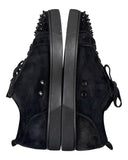 DRIPNORD Christian Louboutin Junior Spikes black suede sneakers with signature red soles and spike embellishments.