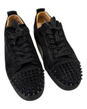 DRIPNORD Christian Louboutin Junior Spikes black suede low-top sneakers with black spikes on the toe.