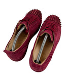 DRIPNORD Christian Louboutin Junior Spikes burgundy suede sneakers with red spikes on the toe.