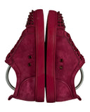 DRIPNORD Christian Louboutin Junior Spikes burgundy suede sneakers with silver spikes. Size 42EU.