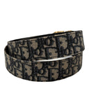 DRIPNORD Dior CD belt in beige and black jacquard canvas with gold buckle, size 110cm.