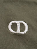 DRIPNORD DIOR CD ICON hoodie in olive green cotton with white embroidered CD logo. Size S.