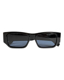 DRIPNORD Fendi FF Squared sunglasses with black acetate frames and blue lenses. Rectangular shape.