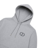 DRIPNORD grey cotton DIOR CD ICON HOODIE with embroidered logo and drawstring hood.