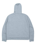 DRIPNORD grey heather cotton blend zip-up hoodie with check pattern detail