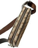 DRIPNORD Gucci GG canvas belt bag in beige and brown with double zip closure and adjustable strap.