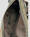 DRIPNORD Gucci GG canvas belt bag in beige and brown monogram print with zip closure and interior pocket.
