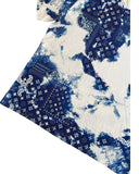 DRIPNORD blue and white tie-dye cotton t-shirt with Louis Vuitton monogram and bandana print.