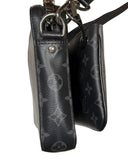 DRIPNORD Louis Vuitton Trio Messenger bag in black monogram canvas and leather with silver hardware.