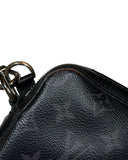 DRIPNORD Louis Vuitton Trio Messenger bag in black textured leather with silver hardware.