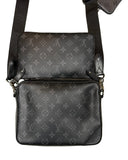 DRIPNORD Louis Vuitton Trio Messenger bag in black monogram canvas with leather trim. Features a detachable pouch and adjustable strap.