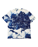 DRIPNORD blue and white tie-dye t-shirt with Louis Vuitton monogram and bandana print, size XL.