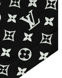 DRIPNORD black t-shirt with all-over white LV monogram print. Crew neck, short sleeves. Fits M.