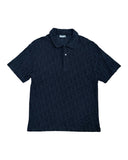 DRIPNORD navy blue Dior monogram jacquard terry cloth polo shirt, size M.