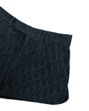 DRIPNORD navy blue terry cloth Dior monogram shorts with a relaxed fit and button closure.