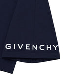 DRIPNORD navy blue cotton shorts with white GIVENCHY logo printed on the hem.